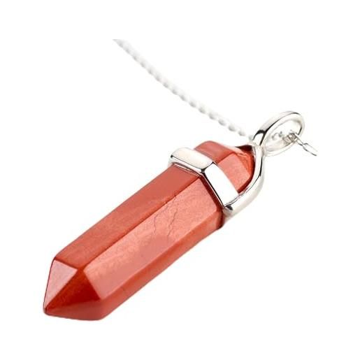 Collana In Argento 925 Con Quarzo Rosa Naturale Fatto A Mano, 18 Pollici
