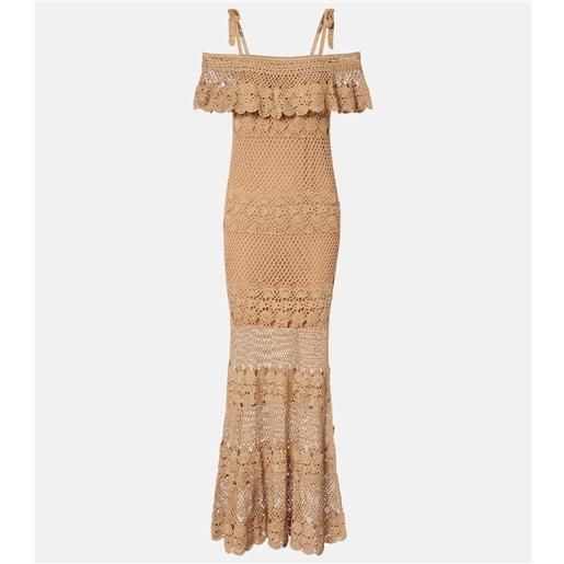 Anna Kosturova abito lungo marianne in crochet di cotone
