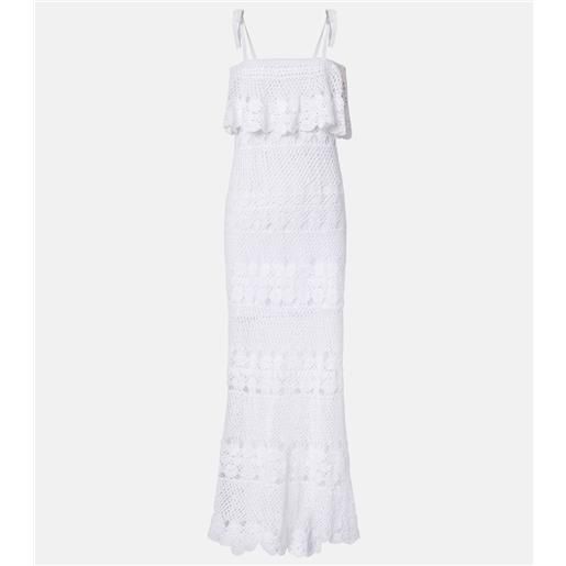 Anna Kosturova abito lungo marianne in crochet di cotone