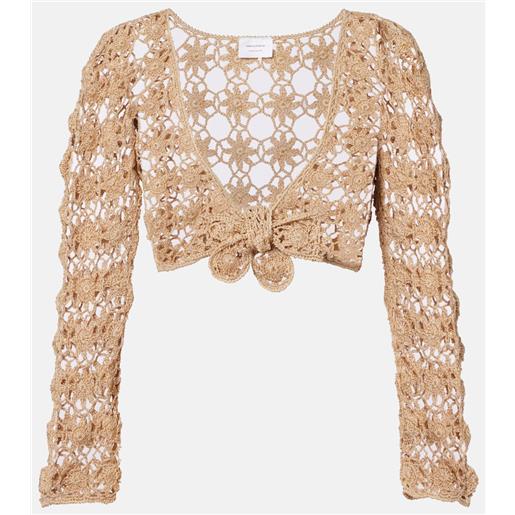 Anna Kosturova top cropped bella ballerina in crochet di cotone