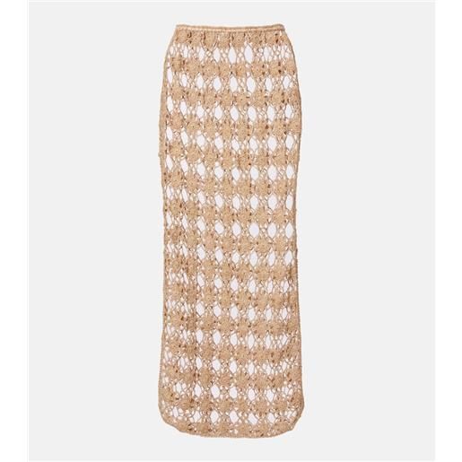 Anna Kosturova gonna midi bella rosette in crochet di cotone