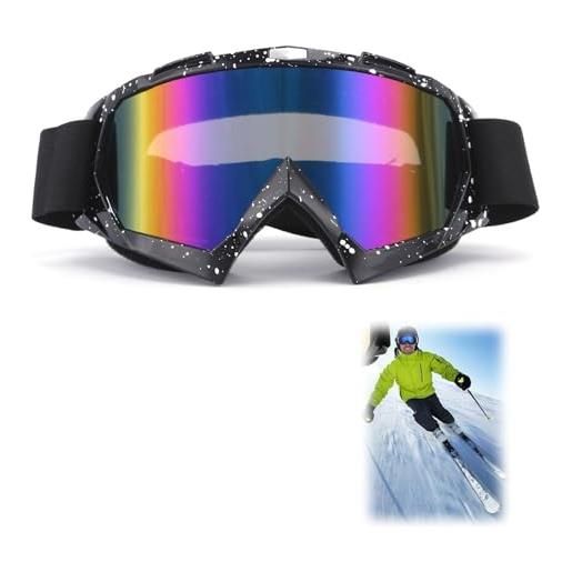 KARELLS occhiali da sci per adulti, occhiali da snowboard, occhiali da sci per snowboard jet snow, protezione uv anti-appannamento, occhiali da sci antiriflesso, per giovani, adolescenti, uomini e