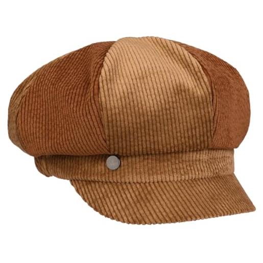 LIERYS berretto newsboy vanford donna - made in the eu cappello baker boy berretti con visiera cap visiera, fodera inverno autunno/inverno - taglia unica cammello