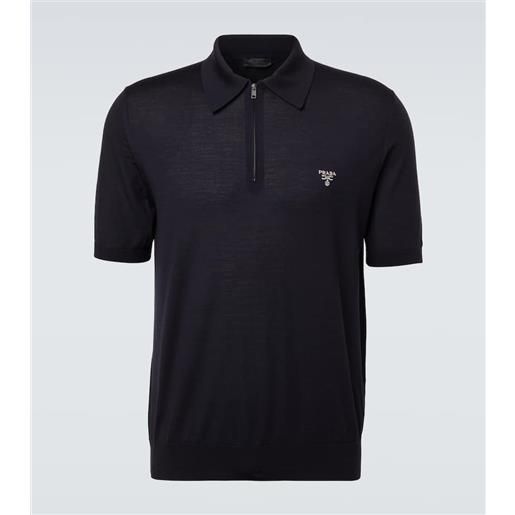Prada polo in lana vergine con logo