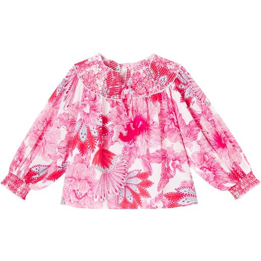 Poupette St Barth Kids blusa ysee in cotone con stampa floreale