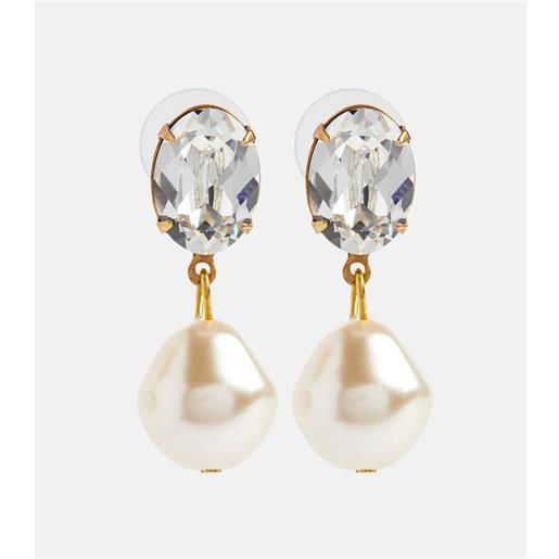 Jennifer Behr orecchini pendenti tunis con cristalli e perle