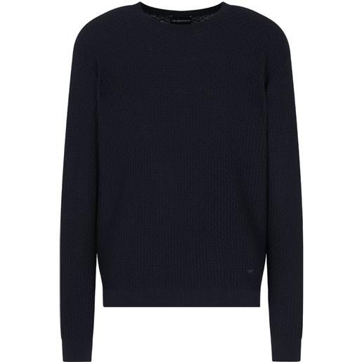 Emporio Armani maglia uomo jaquard blu navy m, l, xl, xxl