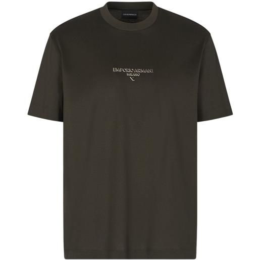 Emporio Armani t shirt uomo con logo in rilievo verde s, m, l, xl, xxl