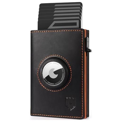 DODENSHA® mag. Snap airtag portafoglio uomo con protezione rfid i portafoglio piccolo i portafoglio intelligente piccolo per 10+ carte i porta carte di credito i portatessere uomo tascabile