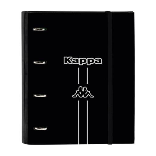 Safta kappa dark - raccoglitore 4 anelli da 35 cm con 100 fogli a4, ideale per bambini di diverse età, comodo e versatile, qualità e resistenza, 27 x 3,5 x 32 cm, nero, m, casual