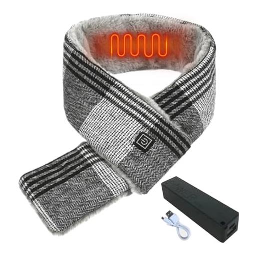 Murman sciarpa riscaldata con usb, scaldacollo, scaldacollo, scaldacollo, scaldacollo elettrico con batteria, con 3 livelli di calore, per attività all'aperto, campeggio, escursionismo, equitazione