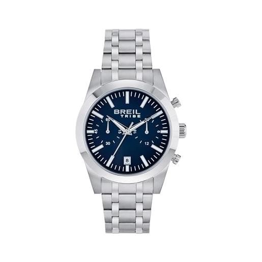 Breil Orologio UOMO SAIL quadrante MONO-COLORE NERO movimento CRONOGRAFO QUARZO e BRACCIALE ACCIAIO ARGENTO EW0582