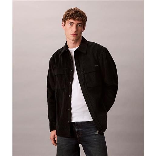 Calvin klein jeans camicia button-down taglio relaxed in velluto a coste uomo