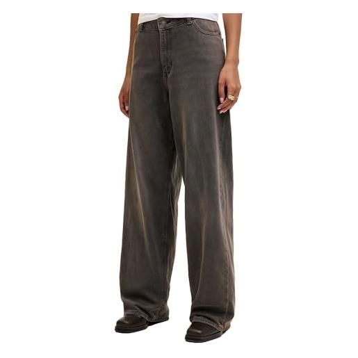 JACK & JONES jxkyoto baggy lw jeans r227 dnm sn, denim marrone scuro, 28w x 30l donna