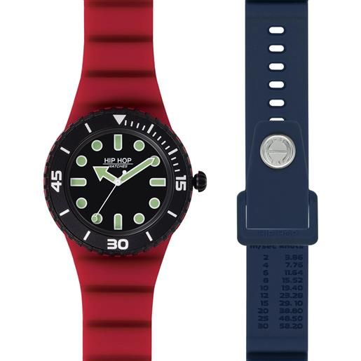 Breil - orologio hip hop master doppio cinturino rosso/blu 41mm hwu1235