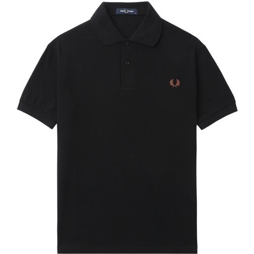 Fred Perry polo in cotone con ricamo logo - nero