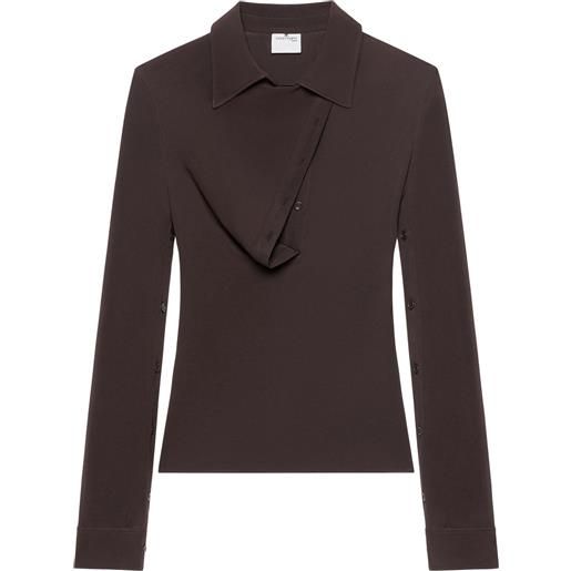 Courrèges polo oblique - marrone