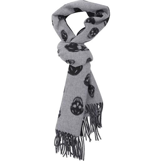 Sciarpa di cotone teschi con ragnatela 02 nero bianco foulard quadrato