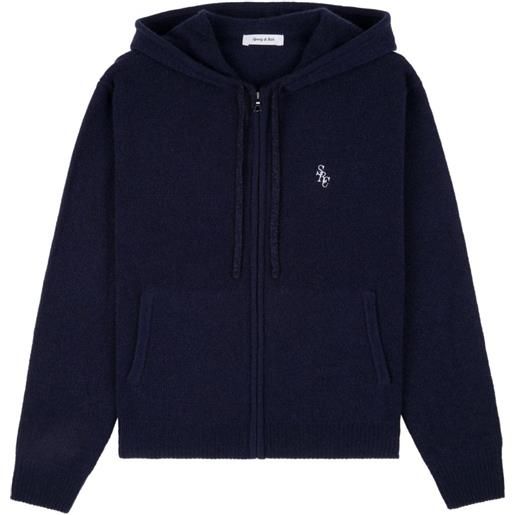 Sporty & Rich felpa con cappuccio e zip - blu