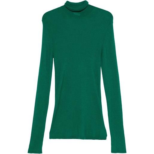 Lanvin maglione a coste con collo alto - verde