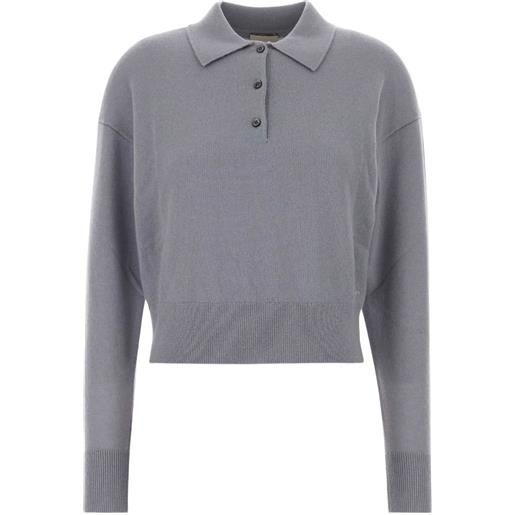 Calvin Klein polo con polsini a coste - grigio