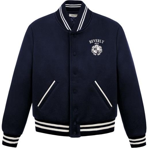 Sporty & Rich giacca a righe con ricamo - blu