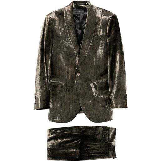 Emporio Armani completo con trama in velluto (3 pezzi) - marrone