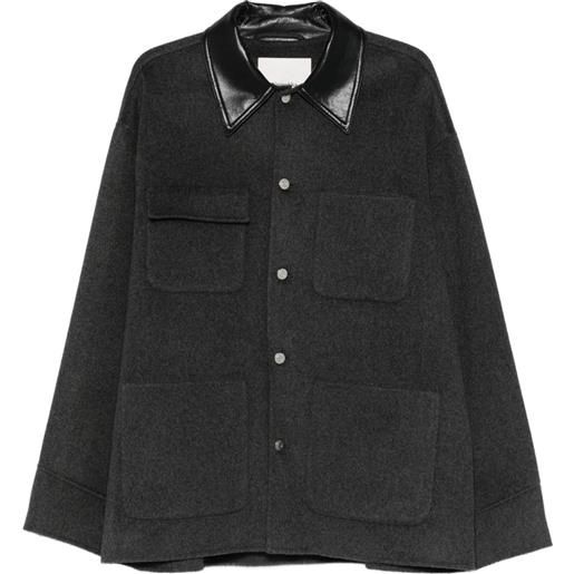 Nanushka giacca-camicia camilo con tasche applicate - grigio