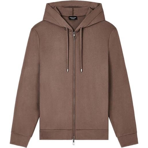Giorgio Armani felpa con cappuccio - marrone