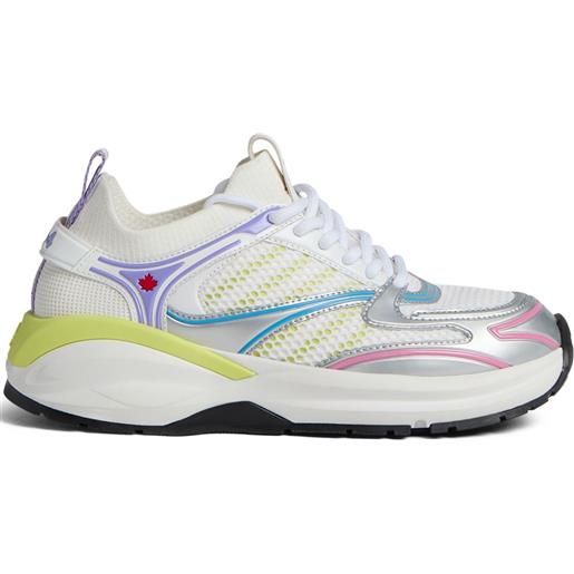 DSQUARED2 sneakers dash con inserti a contrasto - bianco
