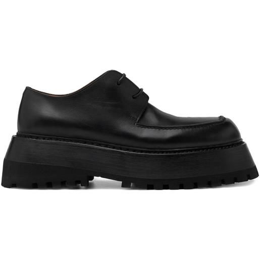 Marsèll derby stringate con suola scanalata - nero
