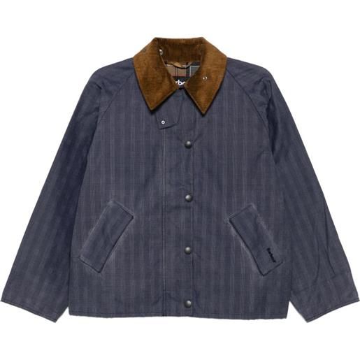 Barbour giacca transport con colletto a coste - grigio