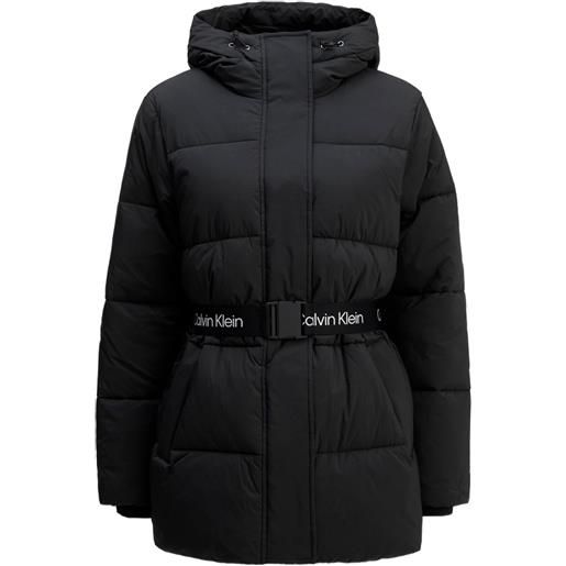 Calvin Klein Jeans cappotto con cappuccio - nero