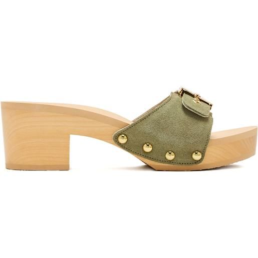 Scholl sandali con fibbia e borchie 65mm - verde