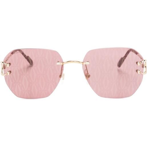 Cartier Eyewear occhiali da sole con montatura a giorno - oro