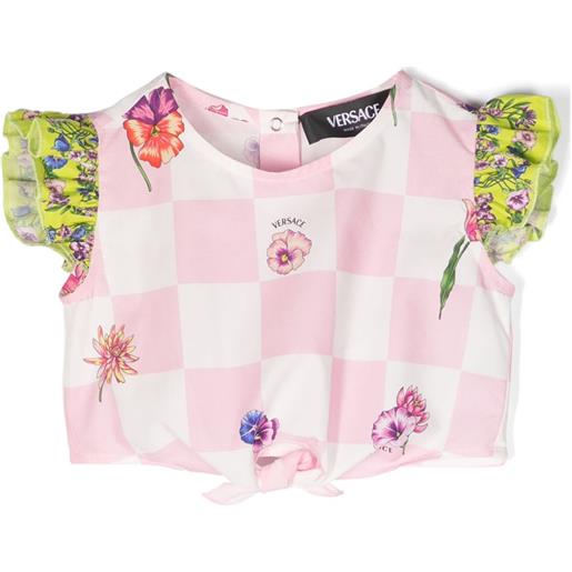 Versace Kids blusa a quadri - rosa