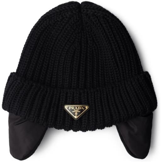 Prada berretto con logo - nero