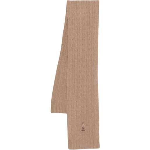 Polo Ralph Lauren sciarpa con ricamo - marrone