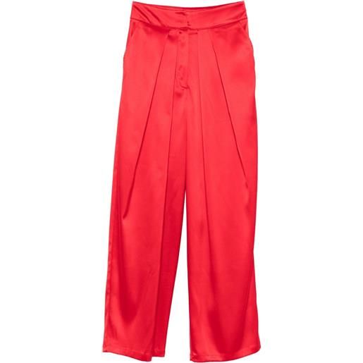 RHIZOME pantaloni kristen con pieghe - rosso
