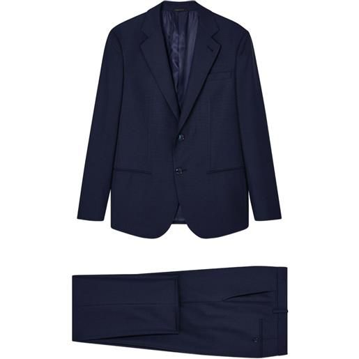 Giorgio Armani completo monopetto in lana vergine - blu