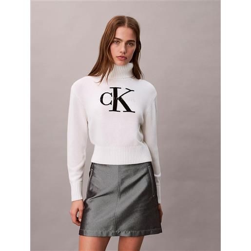 Calvin Klein maglia Calvin Klein dolcevita con logo in spugna donna