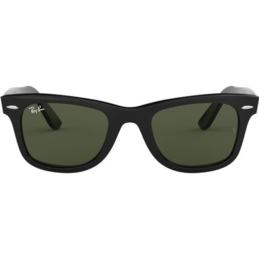 Ray-Ban occhiali da sole rb2140 901 wayfarer classic original nero/verde g-15 unisex