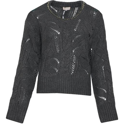 Liu Jo maglia donna traforata con gemme antracite m, l