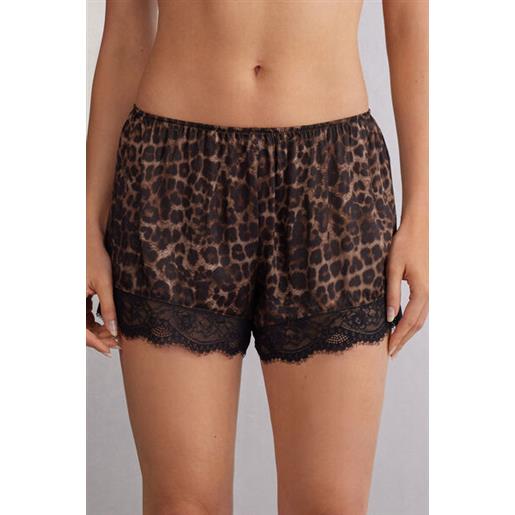 Intimissimi pantaloncini raso di viscosa luxurious leopard stampa