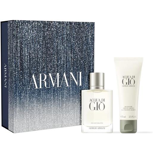 Armani acqua di gio' homme 2 pz eau de toilette spray 50 ml + shower gel 75 ml cofanetto