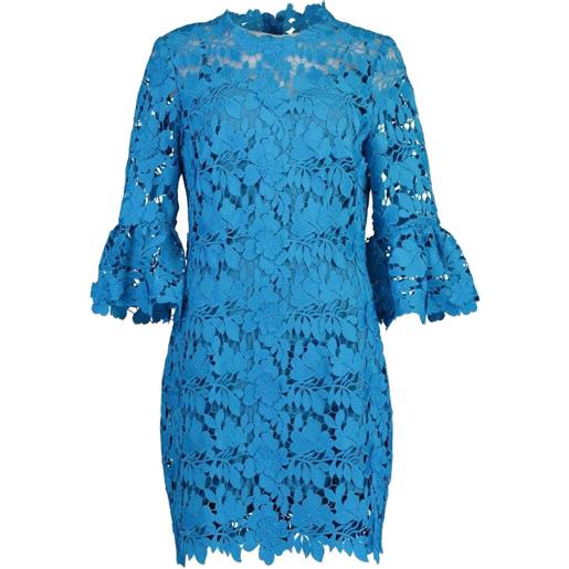 Monique Lhuillier abito corto con maniche a campana - blu