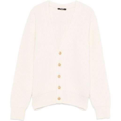 Balmain Kids cardigan con scollo a v - bianco