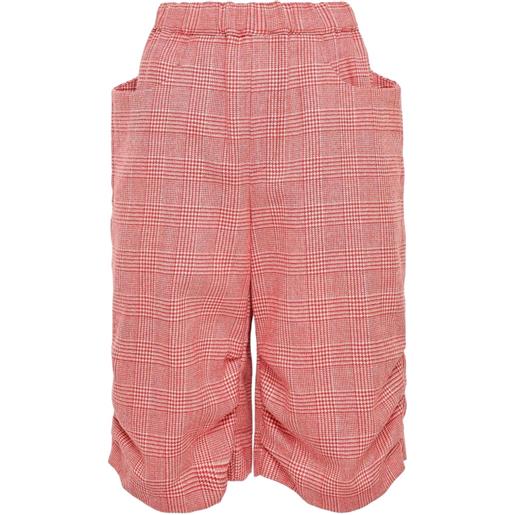 Noir Kei Ninomiya shorts a quadri - rosso