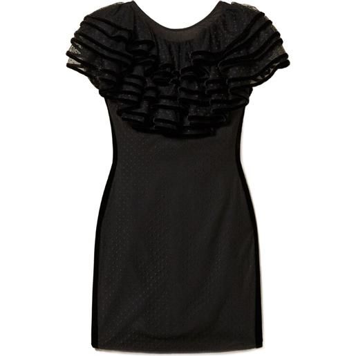 TWINSET abito con ruches - nero