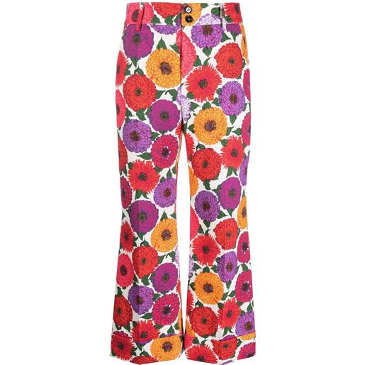 La DoubleJ pantaloni crop con stampa hendrix - rosso